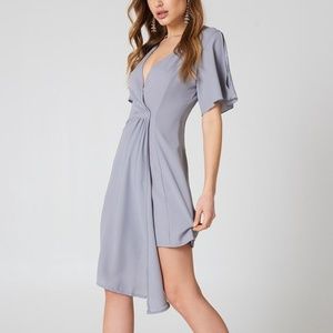 Boohoo Light Gray Wrap Dress